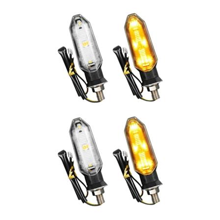 4 kpl Universaali Led-moottoripyörän vilkkuvalo Takavalot Lamppu 12v Ip67 Vedenpitävä Keltainen Vilkku