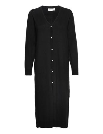 Vielasta L/S Long Knit Cardigan/Ln Knelang Kjole Svart Vila