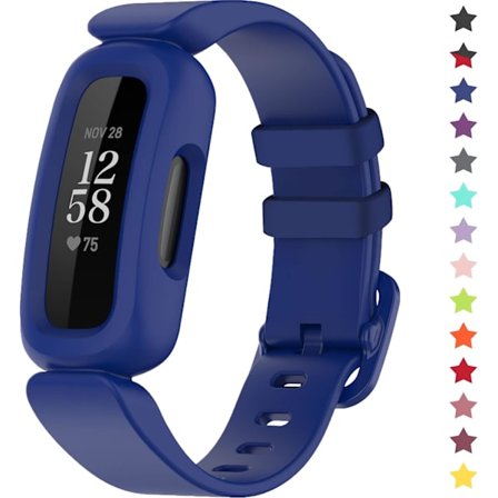Kompatibel med Fitbit Ace 3 for Kids, Vanntett Myk Silikon W