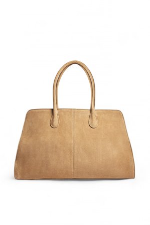 Premium Selection große Wildleder-Tasche - Taschen - Beige - One Size