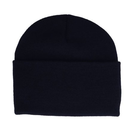 Yupoong - Blå cuff Beanie - Heavyweight Navy Beanie @ Hatstore