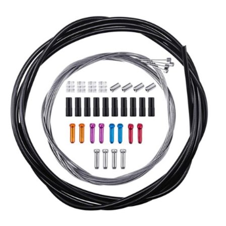 Universelt Gearkabelsæt til Cykel, 4 stk. Gearkabler til Cykel, Cykelreparationssæt med 2 m Kabelstrømpe og Kabelwirehætte, Cykeludskiftningssæt til