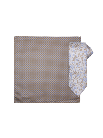 MATCH - Santi silkeslips og lommetørkle - Intex - Str. ONESIZE - Herre - Tilbehør - Beige - 100% Silke