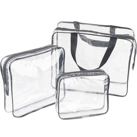 3 delar stora genomskinliga resväskor för toalettartiklar, vattentät - high quality
