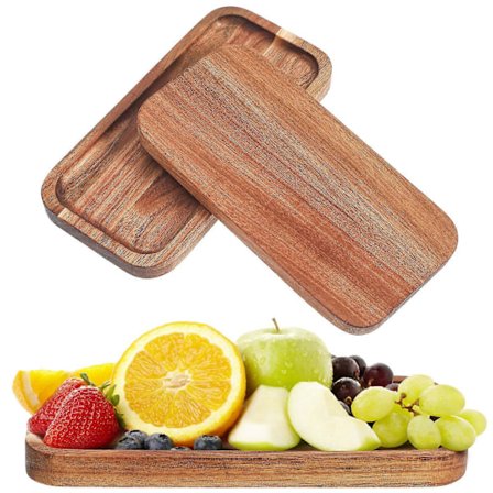 3 st Serveringsbricka Trämatbricka Rustik Serveringsbricka Träfat Dekorativ Bricka