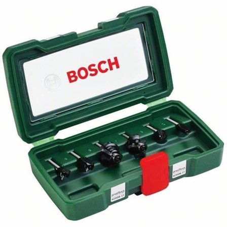 BOSCH:n 6 kappaleen karbidi-pitkulierrettä - 6 mm varrella - urittamiseen ja muotoiluun.
