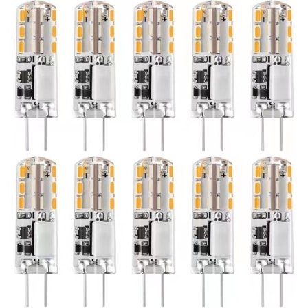 10x G4 LED-lampor 12V AC/DC Varmvit 3000K 2W, dimbar belysning - WELLNGS