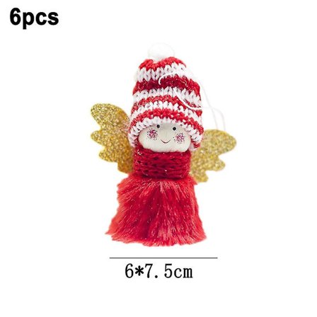 Juletræ Englependant Plys Dekoration Engel Træpynt Til Jul Vindue Dør - 6 Stk