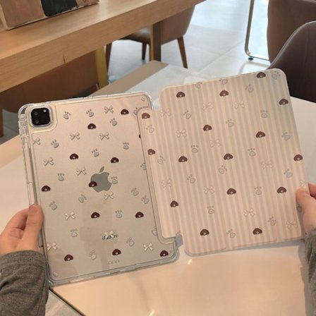 Stilrent fodral för iPad 2025 11/ 10 10.9" Grid Bowknot S