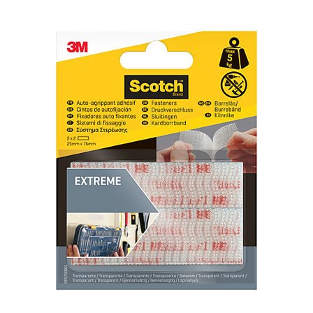 SCOTCH Borrelås Ekstrem 25x75mm transparent