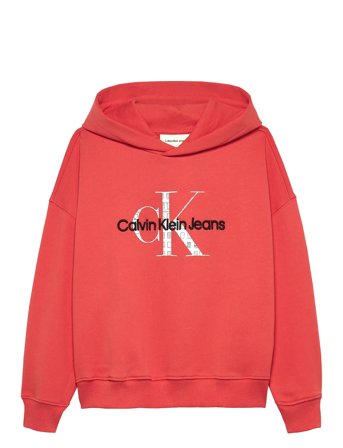 Calvin Klein Embro Logo Hoodie - Red - 116