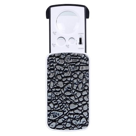 30x 60x 90x Juvelerare Lupp Förstoringsglas med Lampa, Uv Led Glow Juvelerare Ögonring, för Smycken, Växter, Valuta, Mynt, Svart