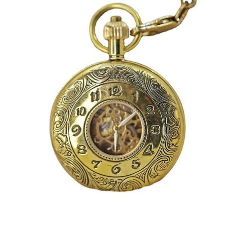 Vintage Guld Stål Lommeur Herreur med Kæde til Fars Dags Gave