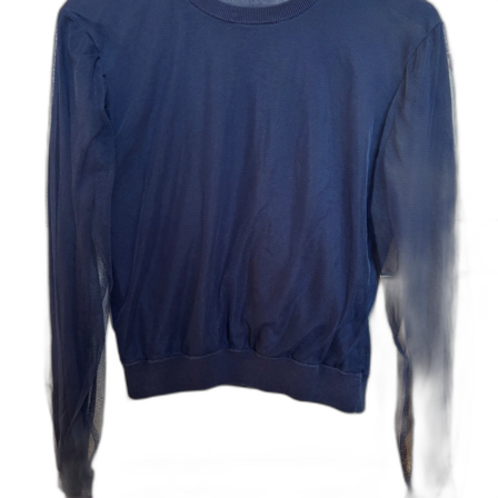 Mörkblå bomullströja med mesh från Acne Studios