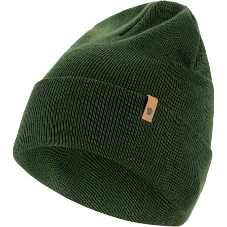 Fjällräven Women's Classic Knit Hat in Deep Forest, Wool/Pliant/Leather