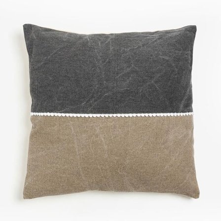 Koristetyyny 45x45cm, Harmaanbeige kangas