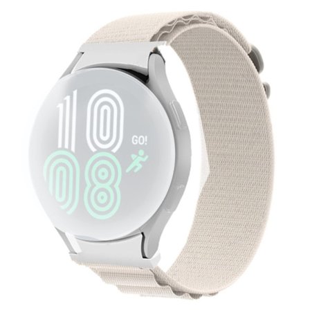 Samsung Galaxy Watch 5 / 4 nylon G-krog stil spænde urrem - Hvid
