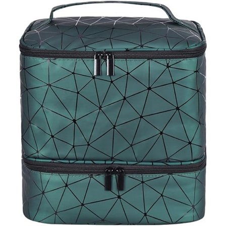 Kynsilakan säilytys, kaksikerroksinen kynsilakkalaatikko, kynsilakan säilytyspussi, kannettava vihreä