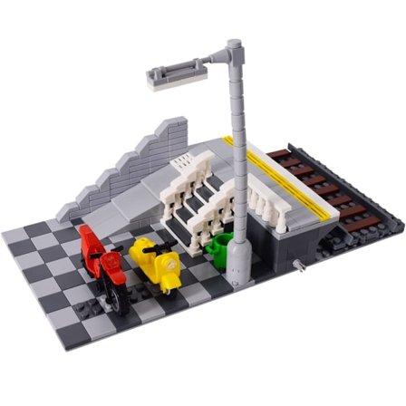 MOC City Train Rail Crossing Tracks Set Stud Gap Triple Switch Tegelstenar Byggstenar Tekniska Enlighten Leksaker för barn