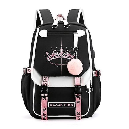 Blackpink Backpack Laptop Bag School Bag Bookbag With Usb Charging&headphone Port