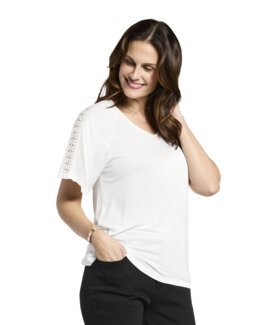 Top med blonde Hvid - 48/50 - Åshild