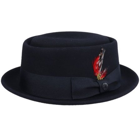 Jaxon & James - Svart porkpie Hatt - Crushable Black Pork Pie @ Hatstore