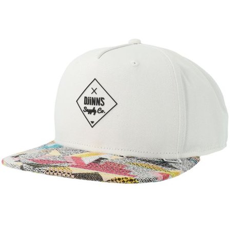 Djinns - Vit snapback Keps - 5-Panel Rubber Aztek White Snapback @ Hatstore