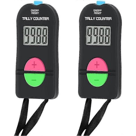 2 stk Elektronisk Teller, Digital Håndteller Elektronisk Manuell Klikker Med Snor Legg Til Subtraher Modell-FS-