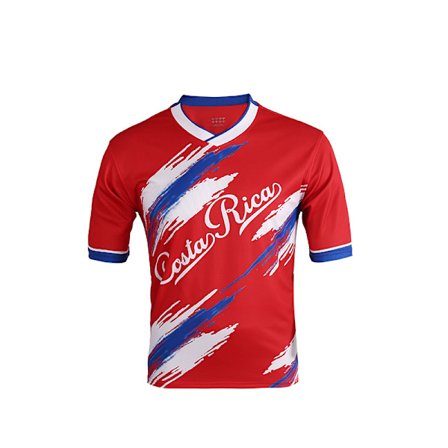 Sports Costa Rica fodbold T-shirt - Jersey Style kortærmet sports nationalt fodboldhold grafisk sports T-shirt, S