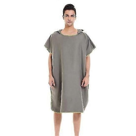 Mikrofiber Badhandduk med Huva Snabbtorkande Vattenabsorberande Dubbelsidig Mjuk Vuxen Badrock Strand Simkläder Ombyte Surf Poncho Kappa