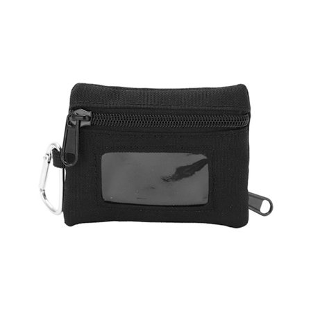 Herre Slim Lommebok Multifunksjonell Nylon Glidelås Myntveske RFID-blokkerende Kortholder Svart