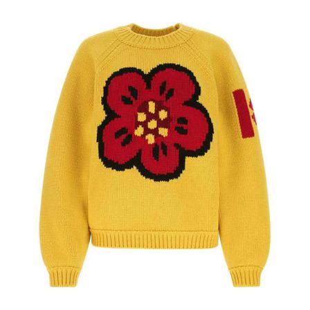 Kenzo Round-neck Strik Gul, Dame Striktrøjer