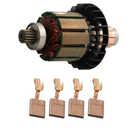 1 st Armatur med 4 kolborstar för DDF482 DHP482 619380-9 619583-5 Verktyg Armatur med 194427-5 Kolborstar CB-440