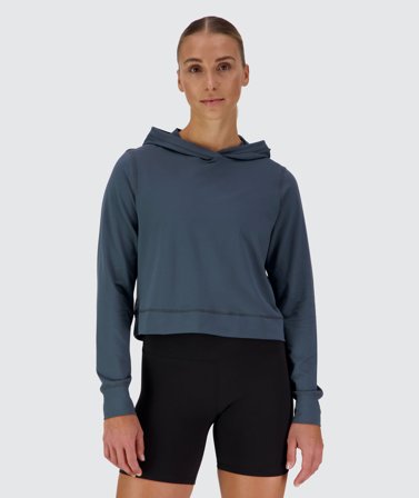 ComfyKnit Crop Hoodie dusty navy / M