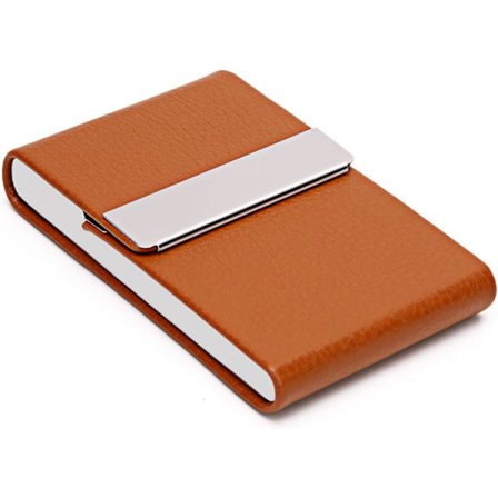 1 st Brown Business Card Holder - PU Läder Business Card Holder