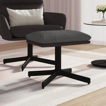 Vidaxl Fotpall Mörkgrå 60x60x39 Cm Tyg Och Konstläder Grå