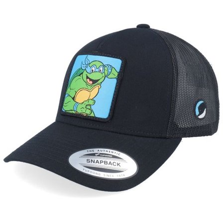 TMNT - Svart trucker Keps - Leonardo Box Black A-Frame Trucker @ Hatstore