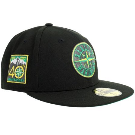 New Era - MLB Svart fitted Keps - "Hatstore Exclusive x Seattle Mariners 59FIFTY 40th Black Fitted " @ Hatstore