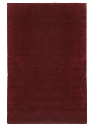Handloom Premium 140X200 Petit Rouge Foncé Uni Tapis De Laine