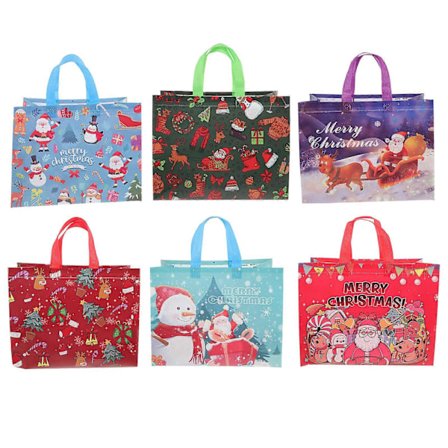 6 stk. Juleindpakningsposer Gaveopbevaringsposer Festgaveposer Indpakningsposer Tasker