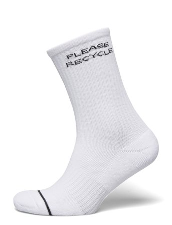 Please Recycle Crew Sock White Girlfriend Collective