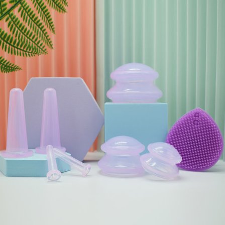 Professionelt silikone cupping sæt til reduktion af cellulite, ansigts- og kropsmassage