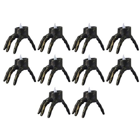 Halloween Skelett Handlampa, LED Elektronisk Ljusstake, Flamfri Ljusstake, Skräck Halloween Inredning A