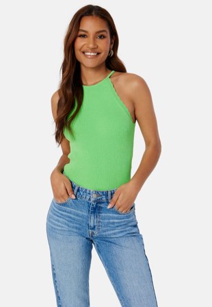 ONLY Gemma SL Halterneck Top Summer Green Klær