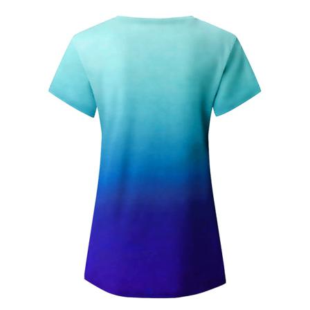 Dam Gradient T-shirt Flerfärgad S-xxxl Storlek V-ringad Streetwear