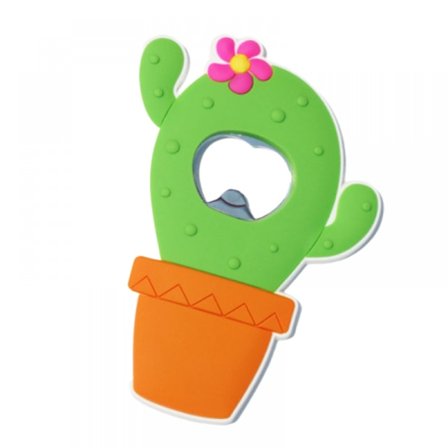 Kitchen Bottle Opener Fridge Magnet Silicone Metal Bottle Opener Beer Cola Bartender Kitchen Bar Bottle Opener (Cactus)