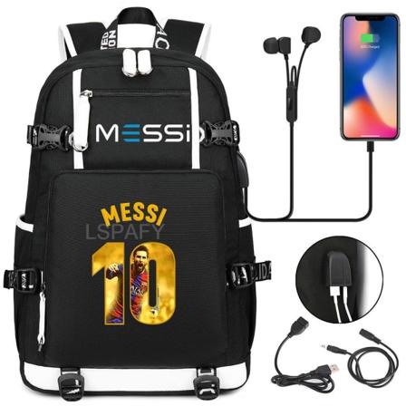 18" Messi ryggsekk svart vanntett 25