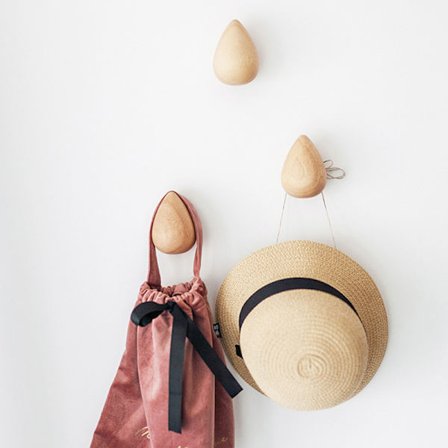 Massivt træ Vanddråbe Frakkekrog Frakkekrog Vægfri stansning Cl