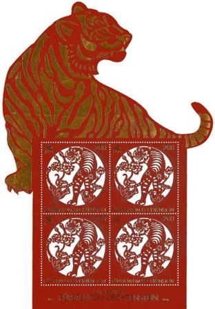 Liechtenstein - Tigerens år 2001 - Postfrisk miniark