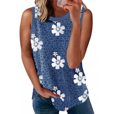 Kvindernes Scoop Neck Tank Tops Strikkede Skjorter Casual Løs Ærmeløs